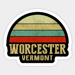 WORCESTER VERMONT Vintage Retro Sunset Sticker